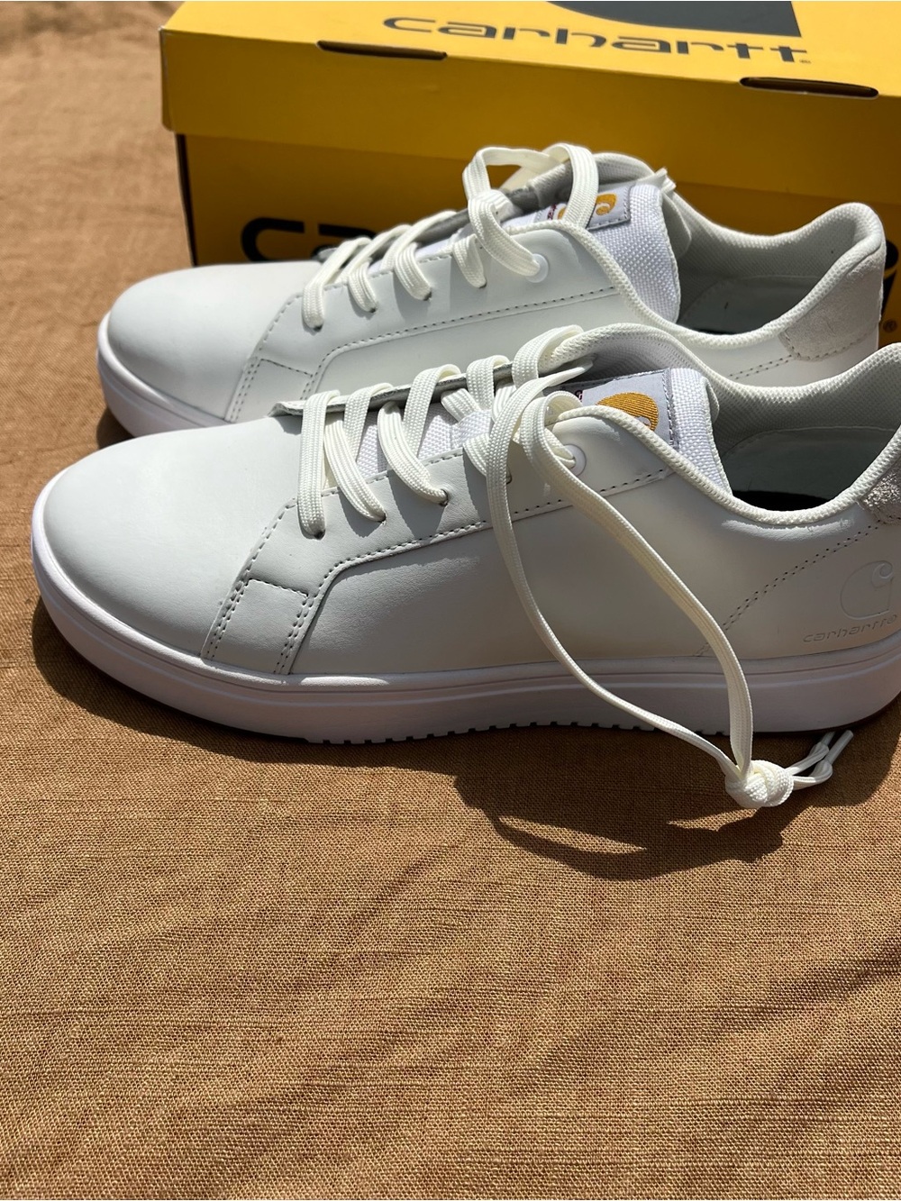 NWOT Carhartt White Detroit Leather Sneakers Streetwear Utility Size 10 - Picture 5 of 10